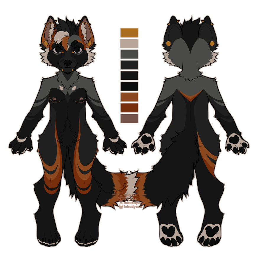 Symmetrical Fullbody, Additional Back View (Same Lineart)